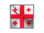 Georgia. Square metal button. Download icon.