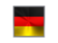 Germany. Square metal button. Download icon.