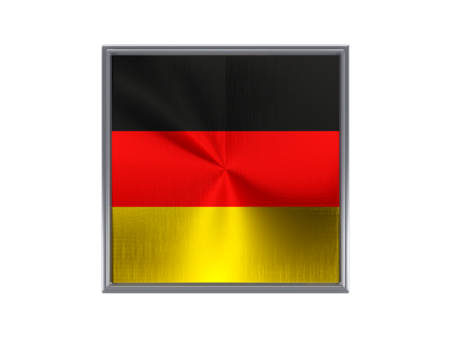 Квадратная металлическая иконка. Скачать флаг. Германия