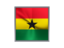 Ghana. Square metal button. Download icon.