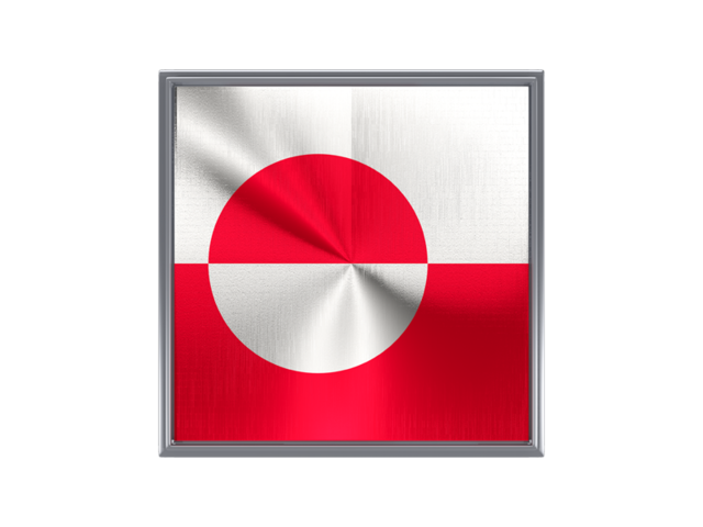Square metal button. Download flag icon of Greenland at PNG format