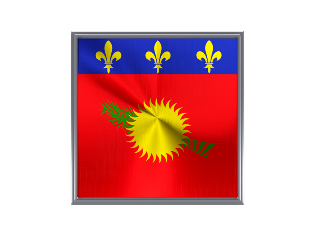 Square metal button. Download flag icon of Guadeloupe at PNG format