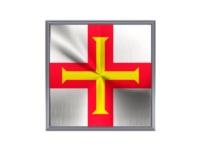 Square metal button. Download flag icon of Guernsey at PNG format