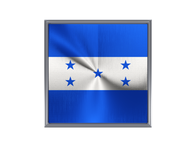 Square metal button. Download flag icon of Honduras at PNG format