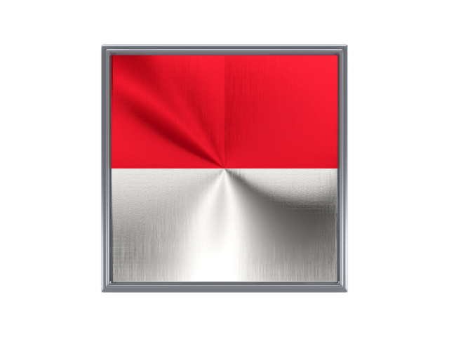 Square metal button. Download flag icon of Indonesia at PNG format