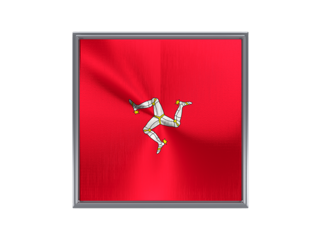 Square metal button. Download flag icon of Isle of Man at PNG format