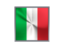 Italy. Square metal button. Download icon.