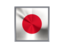 Japan. Square metal button. Download icon.