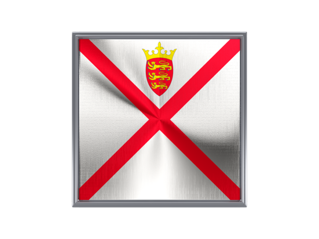 Square metal button. Download flag icon of Jersey at PNG format