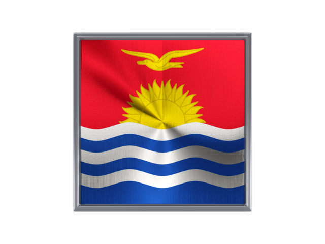 Square metal button. Download flag icon of Kiribati at PNG format
