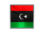 Libya. Square metal button. Download icon.