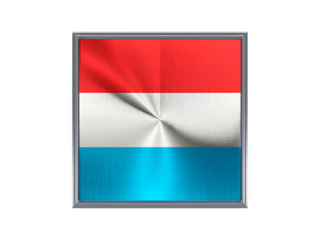 Square metal button. Download flag icon of Luxembourg at PNG format