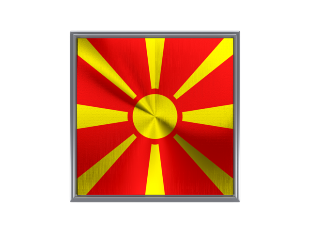 Квадратная металлическая иконка. Скачать флаг. Македония