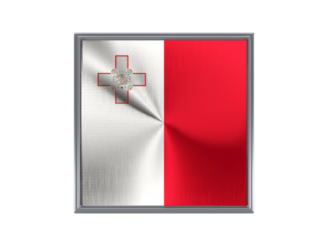 Square metal button. Download flag icon of Malta at PNG format