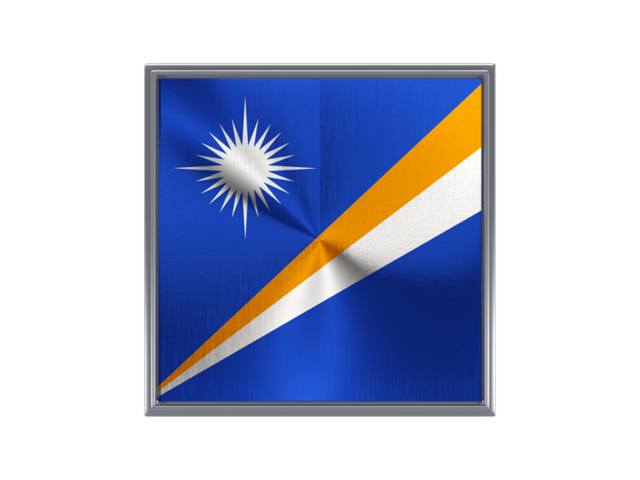 Square metal button. Download flag icon of Marshall Islands at PNG format
