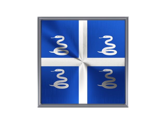 Square metal button. Download flag icon of Martinique at PNG format