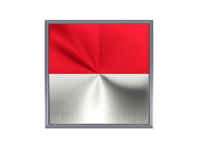 Square metal button. Download flag icon of Monaco at PNG format