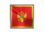 Montenegro. Square metal button. Download icon.
