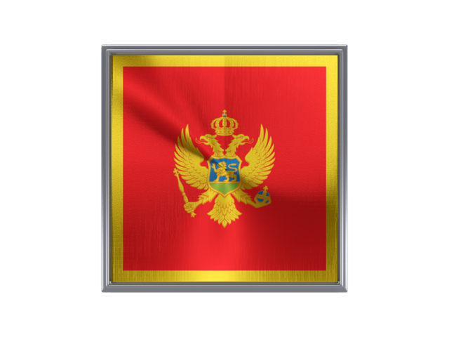 Square metal button. Download flag icon of Montenegro at PNG format