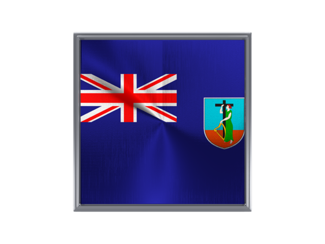 Square metal button. Download flag icon of Montserrat at PNG format