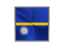 Nauru. Square metal button. Download icon.