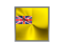 Niue. Square metal button. Download icon.