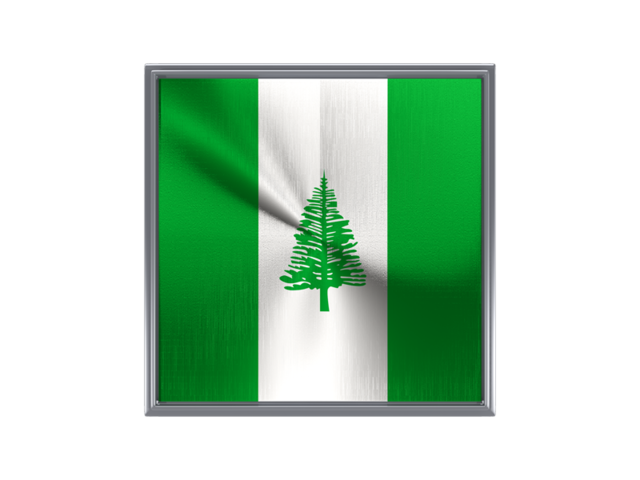 Square metal button. Download flag icon of Norfolk Island at PNG format