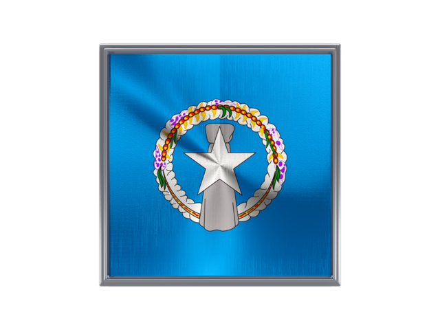 Square metal button. Download flag icon of Northern Mariana Islands at PNG format