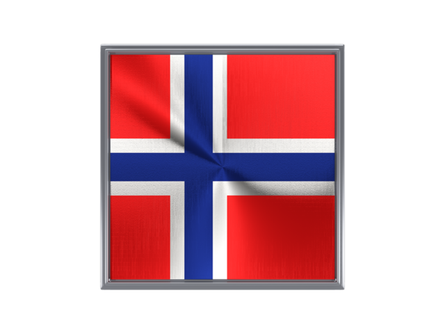 Квадратная металлическая иконка. Скачать флаг. Норвегия