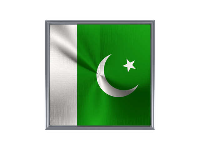 Квадратная металлическая иконка. Скачать флаг. Пакистан