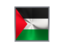 Palestinian territories. Square metal button. Download icon.