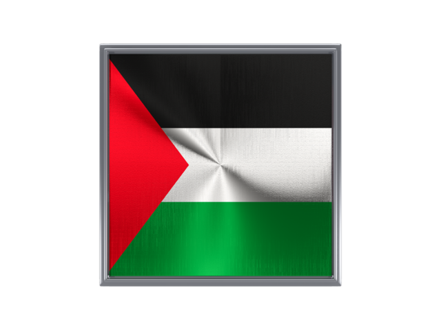 Square metal button. Download flag icon of Palestinian territories at PNG format