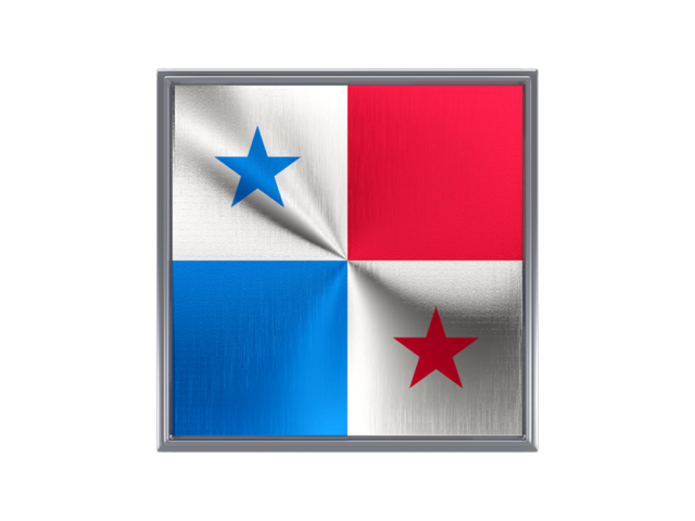 Square metal button. Download flag icon of Panama at PNG format