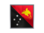 Papua New Guinea. Square metal button. Download icon.