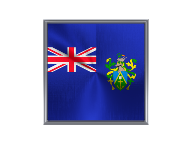 Square metal button. Download flag icon of Pitcairn Islands at PNG format