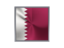 Qatar. Square metal button. Download icon.