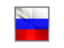 Russia. Square metal button. Download icon.