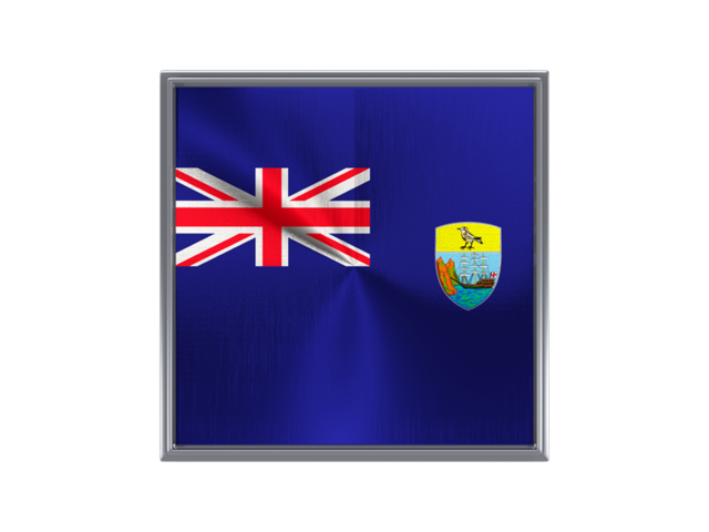 Square metal button. Download flag icon of Saint Helena at PNG format