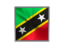 Saint Kitts and Nevis. Square metal button. Download icon.