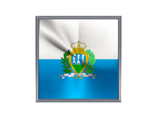 Square metal button. Download flag icon of San Marino at PNG format