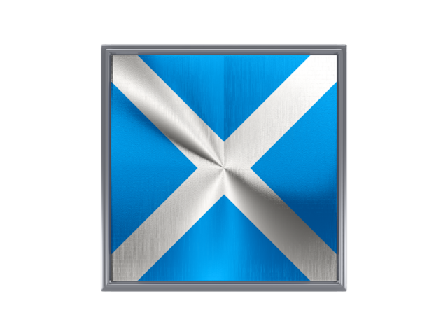 Квадратная металлическая иконка. Скачать флаг. Шотландия