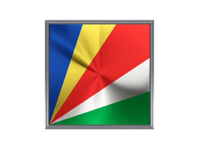 Square metal button. Download flag icon of Seychelles at PNG format