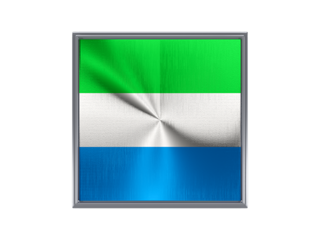 Square metal button. Download flag icon of Sierra Leone at PNG format