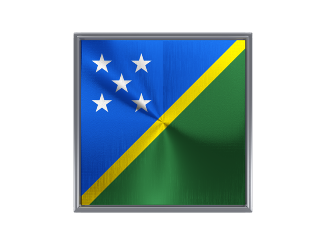 Square metal button. Download flag icon of Solomon Islands at PNG format
