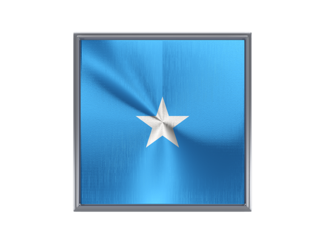 Square metal button. Download flag icon of Somalia at PNG format