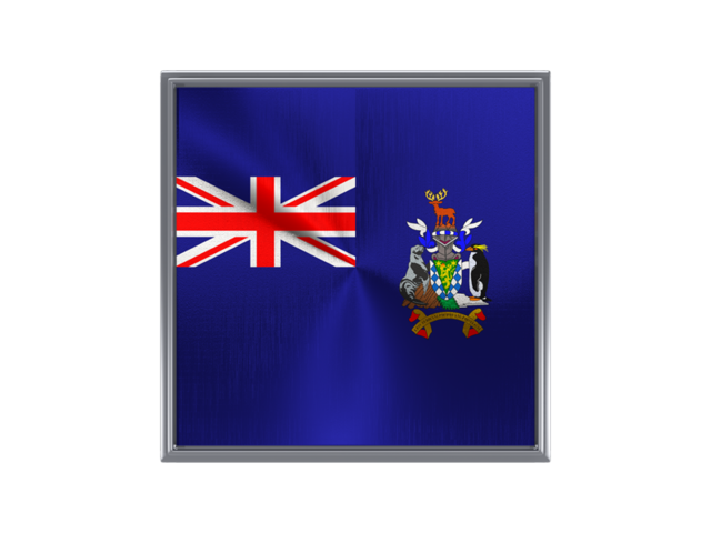 Square metal button. Download flag icon of South Georgia and the South Sandwich Islands at PNG format