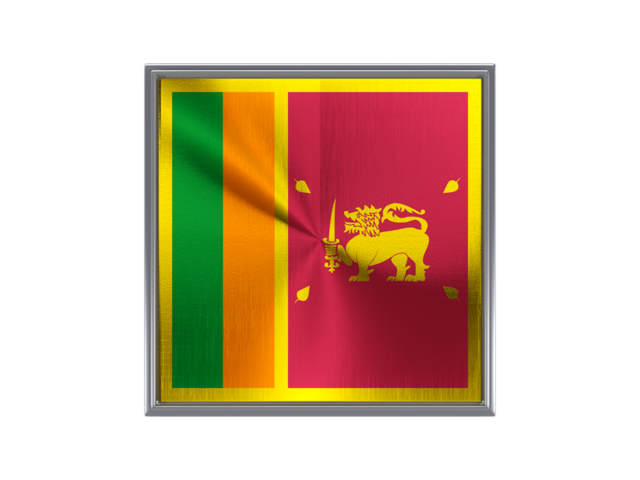 Square metal button. Download flag icon of Sri Lanka at PNG format