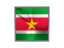 Suriname. Square metal button. Download icon.