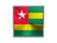 Togo. Square metal button. Download icon.