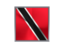 Trinidad and Tobago. Square metal button. Download icon.